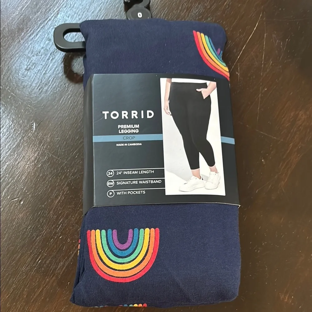 Torrid Navy Leggings with Rainbow Details - Picture 1 of 4